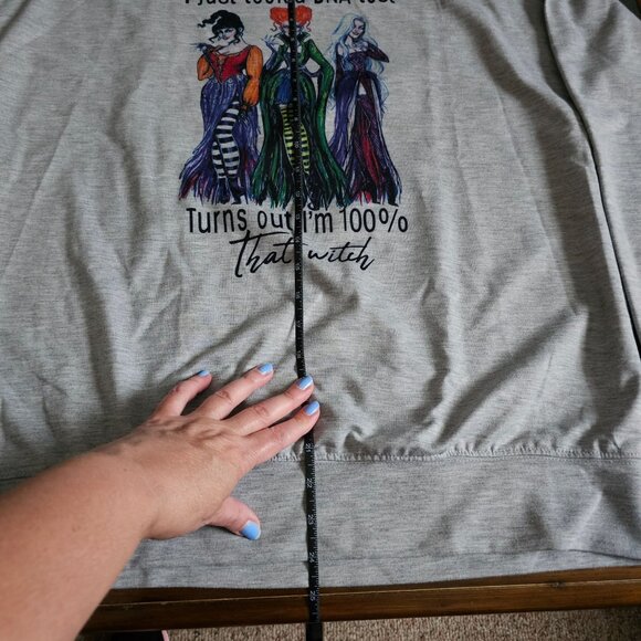 NWOT I Just Took A DNA Test That Witch Shirt XL Gray Long Sleeve Halloween - Picture 4 of 6